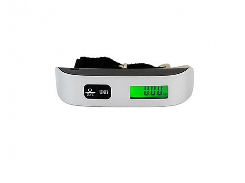 Portable Digital Luggage Scale up to 50kg with Thermometer function, in Silver Black color