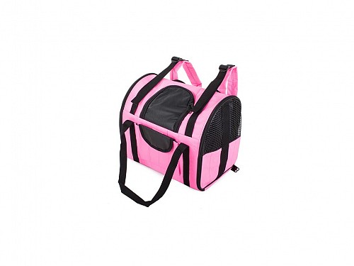 Pet Carrier Bag Backpack for Small Animals with Carrying Handle in Pink, 34x20x28 cm