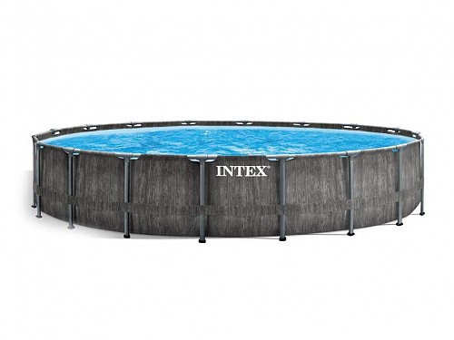 Intex greywood prism frame outdoor swimming pool, capacity 24.311L, 549x549x122 cm, 26744