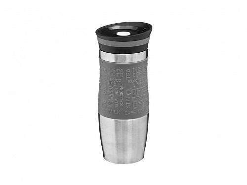 Thermos cup made of stainless steel, capacity 350ml, in gray color, 8x8x20.2 cm