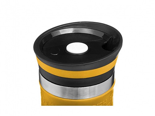 Thermos cup made of stainless steel, capacity 350ml, in yellow color, 8x8x20.2 cm