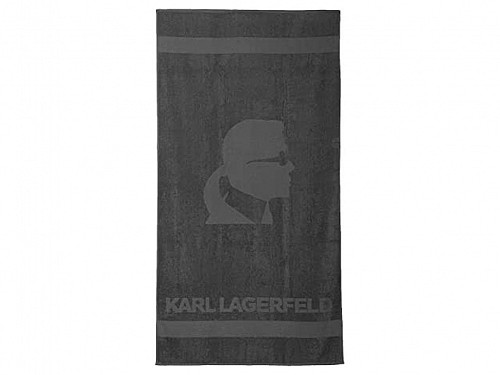 Karl Lagerfeld 100% Cotton Beach Towel 180x100 cm, in Gray color