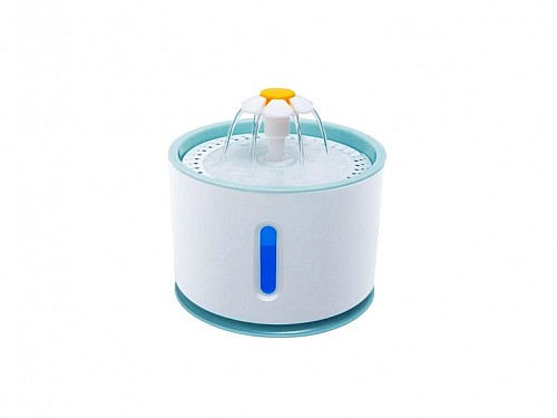 Automatic pet fountain waterer with filter, capacity 2.4L, 18x18x18.5 cm