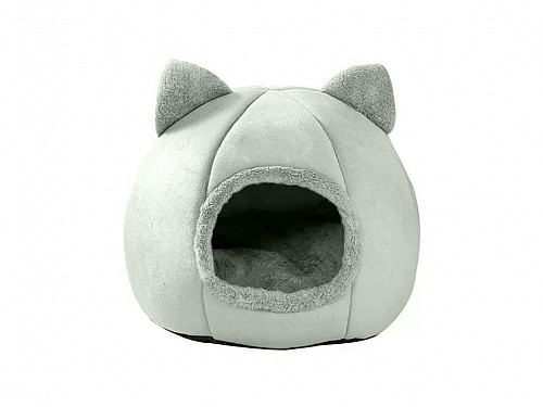 Cat nest, bed with mats, in gray color, 40x40x47 cm, Cat nest