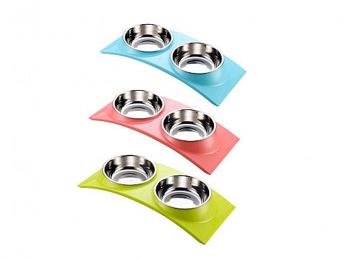 Food and water bowl for pets, with base, 38x15 cm, Pet Bowl