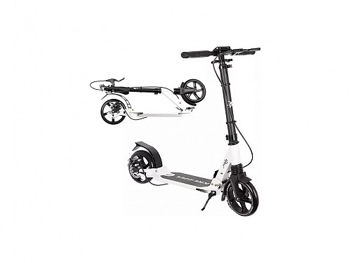 Folding Scooter in white color, with aluminum base, 97x37x105 cm